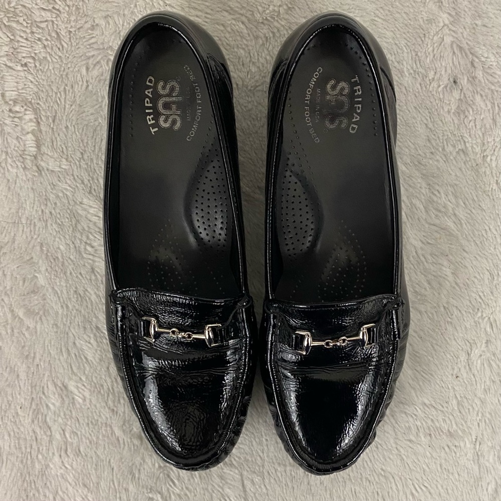SAS Metro Black Patent Leather Loafers Women’s Size 7.5 Tripad Comfort Footbed - Picture 6 of 11